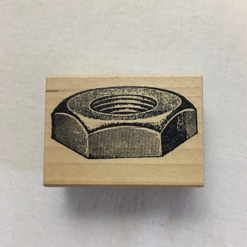 Stamplani Metal Hex Nut Hardware Rubber Stamp